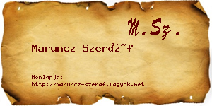Maruncz Szeráf névjegykártya